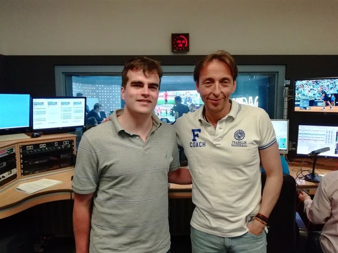 David Alonso, con un servidor en el estudio de Onda Cero en San Sebastián de los Reyes