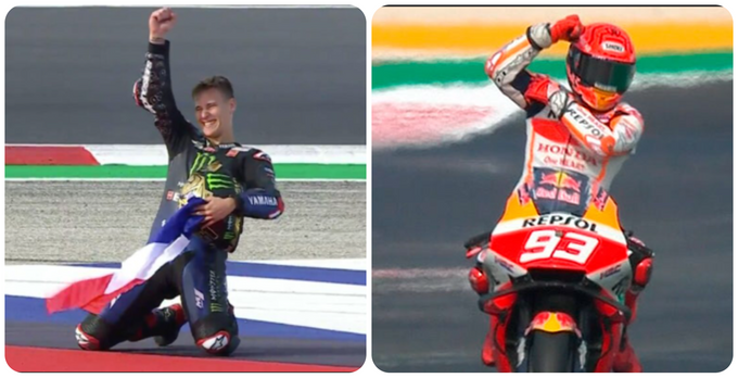 Quartararo, primer campeón francés de siempre en la categoría reina. Márquez ganó en Misano